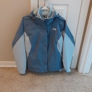 The North Face Hyvent Blue and  Jacket With Detachable Fleece And Hood